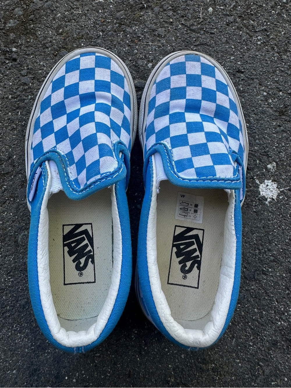 Vans Kids Slip-On Checkerboard Blue and White